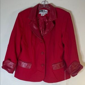 Elegant Vintage Red Two-Tone Blazer by Ben Marc International. NWT. 14